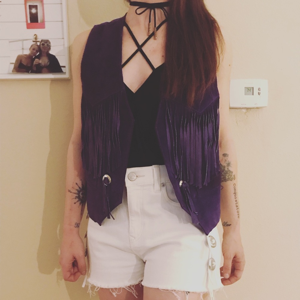 80’s Purple Fringe Vest